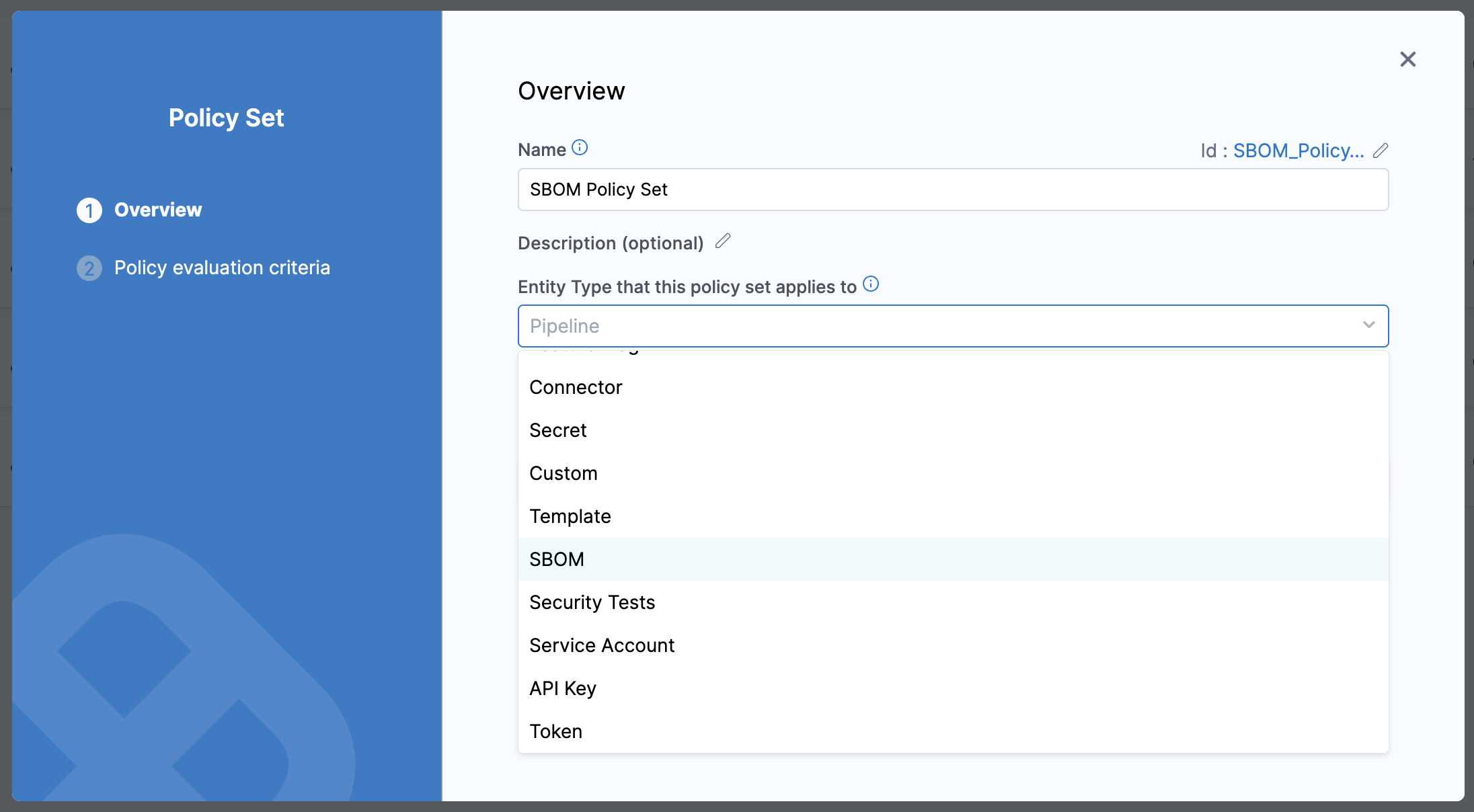 SBOM Entity type selection SBOM Entity type selection